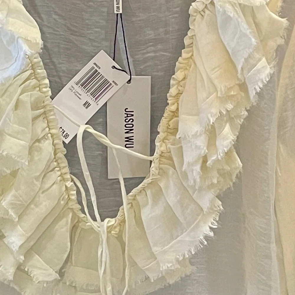 NWT Jason Wu Ivory Ruffle shirt, Size M - Picture 4 of 4